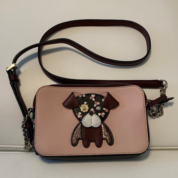 Kate spade Pink and Brown Dog Design Crossbody Bag - Picture 1 of 4